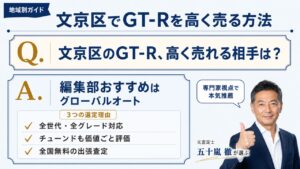文京区のGT-R買取｜編集部おすすめグローバルオートと全世代対応・チューンド評価・全国無料出張査定の選定理由を解説するインフォグラフィック